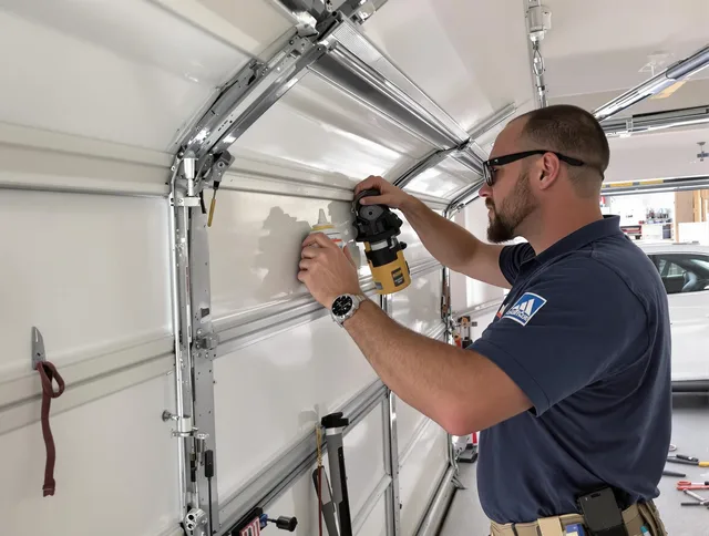 Longmont Garage Door Repair technician quieting a noisy garage door in Longmont