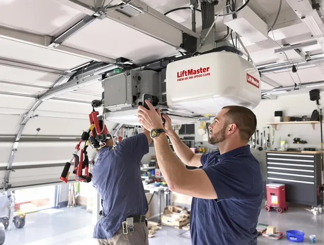 Longmont Garage Door Repair technician performing advanced diagnostics on garage opener in Longmont