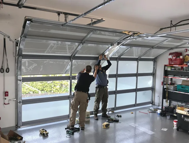 Longmont Garage Door Repair expert performing precise panel replacement on Longmont garage door